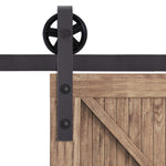 Kit de rail pour porte coulissante quincaillerie grange à porte coulissante en acier au carbone café