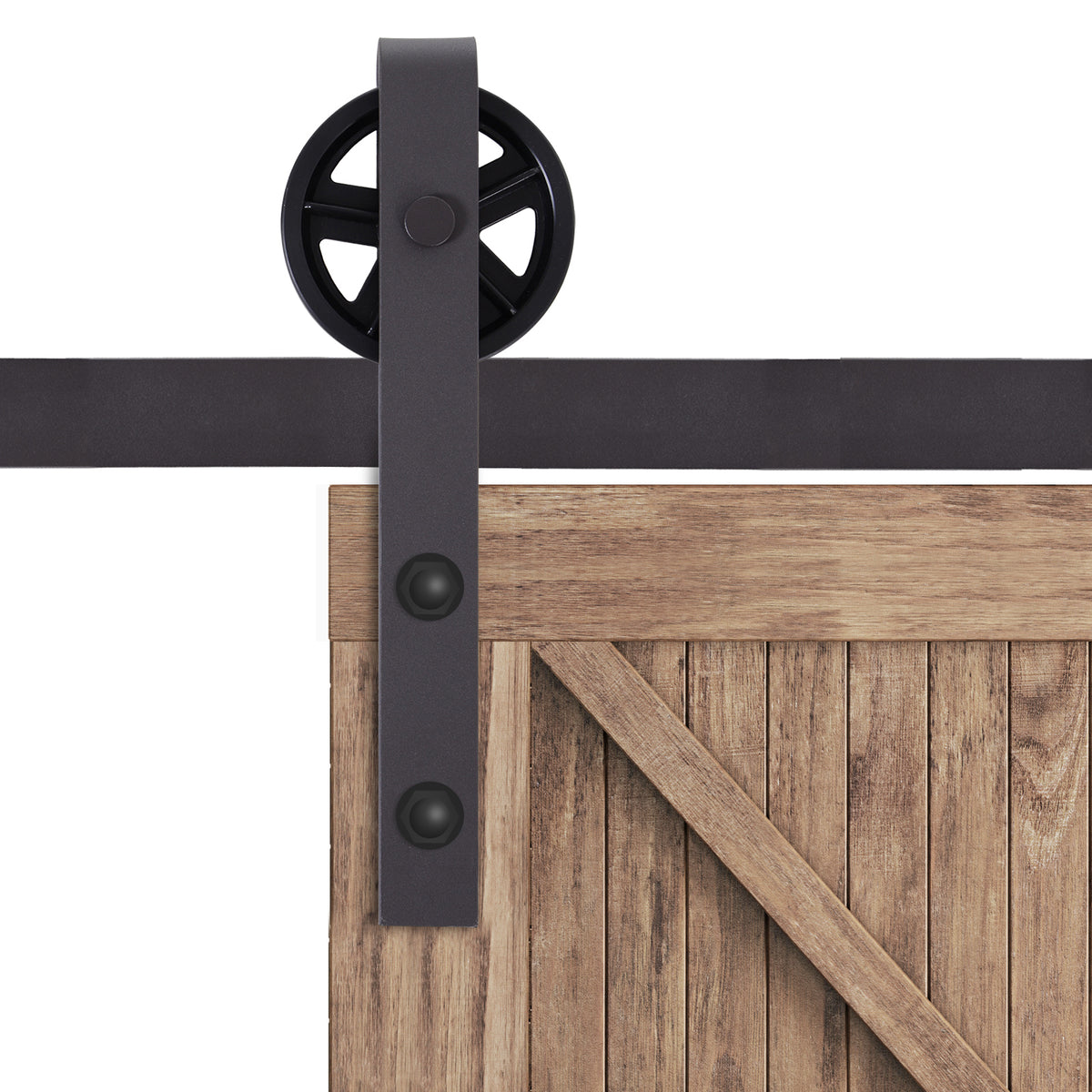 Kit de rail pour porte coulissante quincaillerie grange à porte coulissante en acier au carbone café