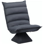 Fauteuil de sol paresseux pivotant 360° avec dossier inclinable design capitonné 62 x 62 x 95 cm gris foncé