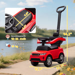 Porteur enfants Land Rover Discovery sous licence, porteur voiture à pousser avec poignée amovible, 84x40x94,5cm, rouge