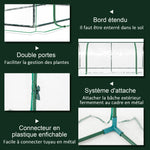 Serre de Jardin Tunnel mini serre tunnel serre à tomates 2L x 1l x 0,8H m Grande Porte zippée bâche Plastique Transparent métal époxy Vert