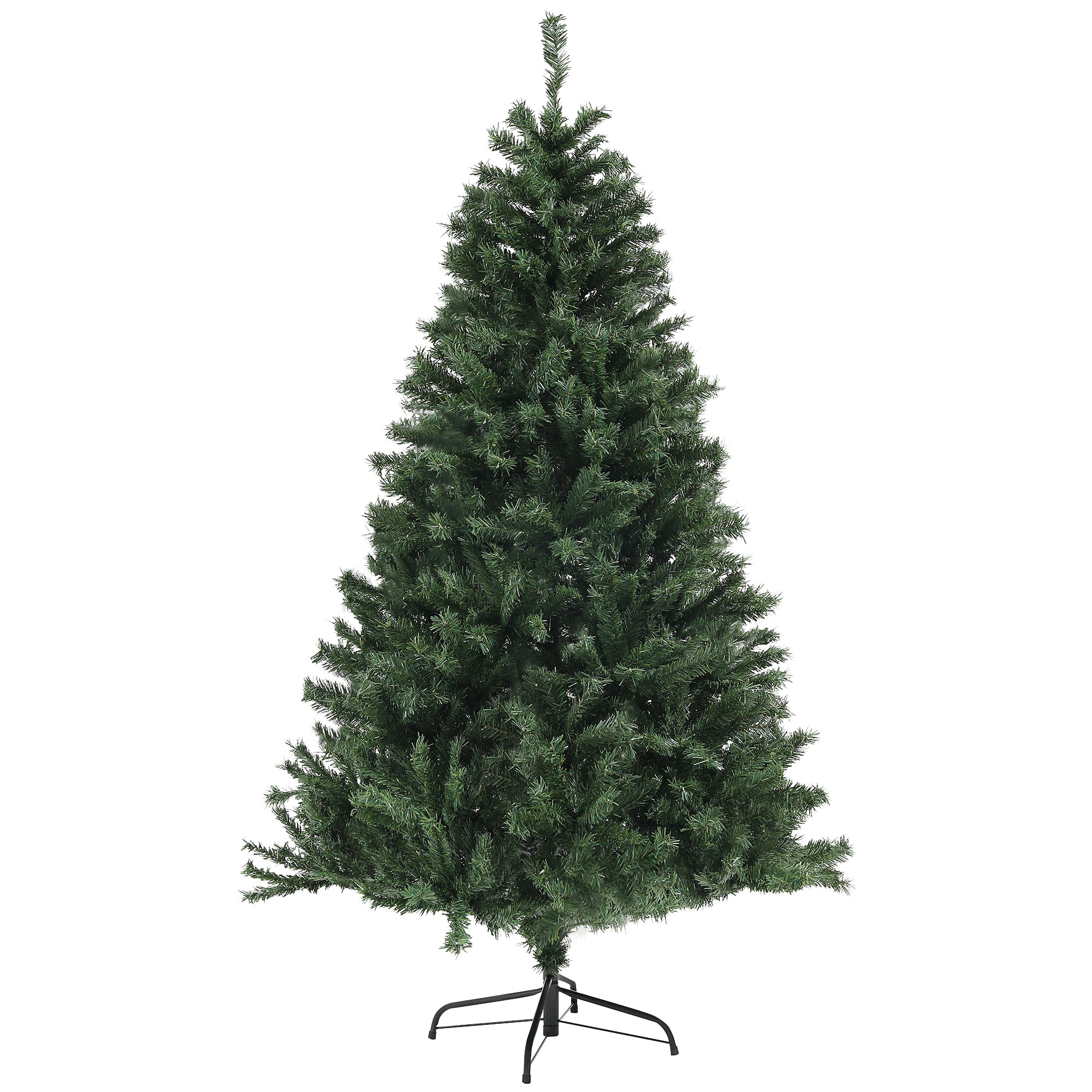 Sapin de Noël Artificiel Arbre de Noël 180 cm avec 1 000 branches, ouverture automatique, base en acier, vert-0