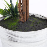 Lot de 2 plantes Artificielles avec fleurs de lavande, tronc et pot inclus - hauteur 60 cm vert