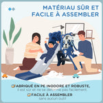 Toboggan pour enfants, toboggan intérieur pour enfants, avec panier de basket, thème tigre, de 18 à 36 mois, bleu