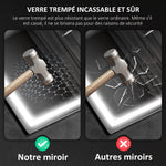 Miroir salle de bain LED bluetooth 60 x 80 cm interrupteur tactile lumière réglable 3 couleurs anti-buée mémoire argent