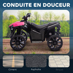 Quad électrique enfant 6V, voiture électrique enfants ATV, musique et phares LED, pour 18 à 56 mois, 70 x 42 x 45 cm, rose
