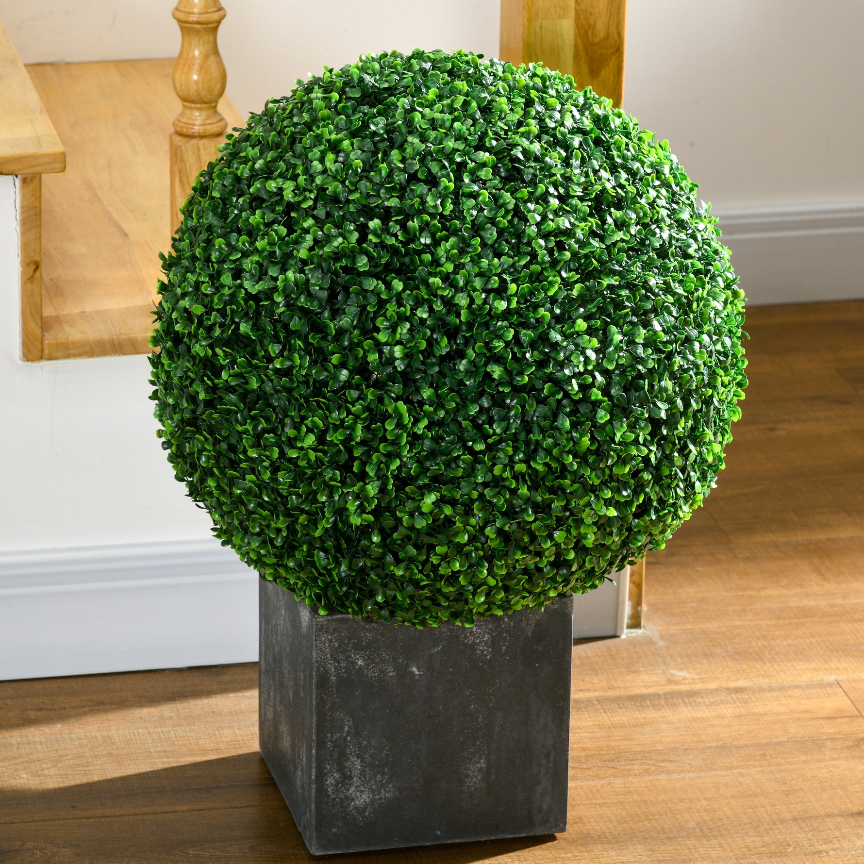 Lot de 2 boules de buis artificielles de 50 cm décoration pour intérieur ou extérieur vert