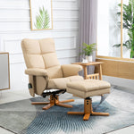 Massage-Relaxsessel mit Hocker, um 360° drehbarer Relaxsessel, neigbare Rückenlehne, 80 x 86 x 99 cm, Creme
