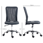 Chaise de bureau ergonomique hauteur réglable piètement chromé pivotant 360° revêtement maille gris foncé