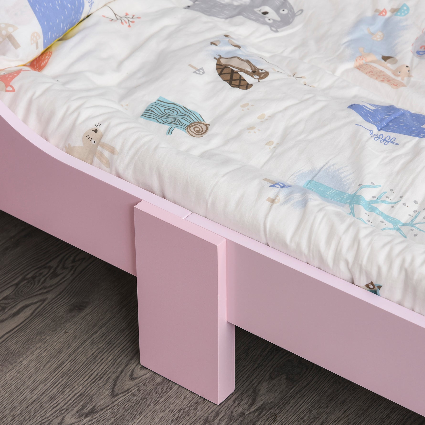 Lit Enfant et Ensemble table et chaises enfant - Design Princesse Motif Couronne - sommier à Lattes Inclus - Rose