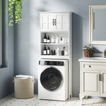 Meuble WC dessus de toilette armoire de rangement de salle de bain avec niches placard à double porte étagère réglable