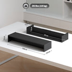 Rehausseur écran PC bureau support d'écran d'ordinateur de 100 cm support moniteur avec deux compartiments, noir