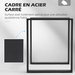 Lot de 2 pieds rectangulaires en acier noir pour table - hauteur 72 cm - design contemporain