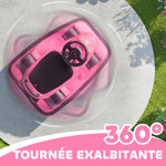 Auto-Tamponneuse Enfant 6V, Rotation à 360°, Musique, Klaxon, Démarrage Doux, 2,5 km/h, pour Âges 3-8, 74x53x48cm, Rose