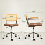 Chaise de bureau fauteuil de bureau fonction basculante hauteur réglable assise pivotante 60l x 55,5P x 82-90H cm marron