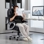 Chaise de bureau fauteuil de bureau avec fonction bascule roulettes pivotantes 360° 66 x 75,5 x 115,5-124,5 cm noir