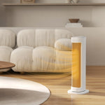 Chauffage d'appoint céramique PTC, radiateur électrique 2000 W avec thermostat réglable, minuterie, 21x19,7x61cm, blanc