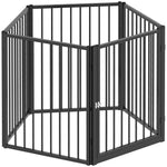 Parc pour chien, parc pour animaux, 5 panneaux, clôture portable pliable, sécurisé, noir