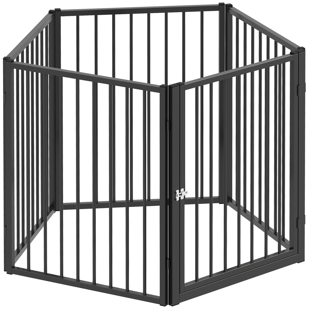 Parc pour chien, parc pour animaux, 5 panneaux, clôture portable pliable, sécurisé, noir