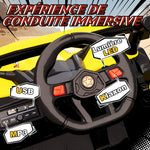 Voiture électrique enfants UTV 12 V, buggy électrique enfants avec télécommande, 96 x 61 x 56 cm, jaune