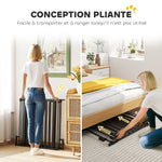Barrière de sécurité parc enclos chien modulable pliable porte intégrée 300L max. x 74,5H cm métal PP noir