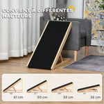 Rampa plegable para perros de raza grande, escalera para perros para sofá con altura ajustable de 26-61 cm, negro