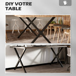 Lot de 2 pieds de table en forme en croix 70 x 72 cm design industriel pour table basse table de chevet noir