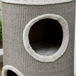 Tonneau à Gratter pour Chat, Tour à Griffer, Arbre à Chat à 2 Couches en Sisal Naturel, Ø35x60cm, Gris Clair