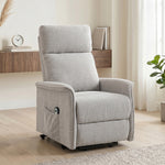 Fauteuil Releveur Électrique, Fauteuil Relax Électrique en Chenille avec Coussin à Ressorts, Dossier Inclinable, Gris