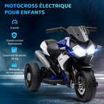 Elektrisches Dreirad für Kinder 6 V, Elektroauto für Kinder von 3 bis 5 Jahren, Licht- und Soundeffekte, 86x42x52 cm, blau