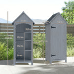 Armoire de jardin en bois Abri de jardin Armoire à outils Cabane en bois Toit bitumé Gris 77,5 x 54,2 x 179,5 cm