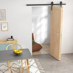 152,5 CM Quincaillerie de porte coulissante pliante kit de rails de porte de grange coulissante en acier pour 2 portes