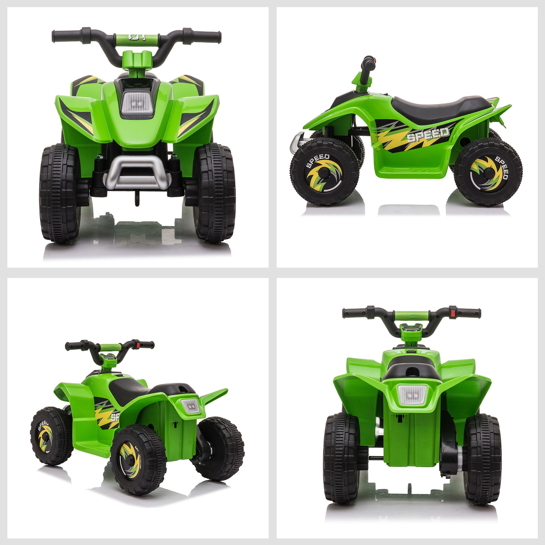 Quad électrique pour enfants 18-36 mois véhicule à batterie 6V avec marche avant et arrière 72 x 40 x 45,5 cm vert