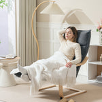 Fauteuil salon, fauteuil d'appoint rembourré en velours, repose-pieds réglable, structure en acier, 67x93x105cm, gris foncé