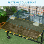 Cage à oiseaux sur pieds roulettes avec 4 mangeoires et 3 perchoirs 79 x 49 x 133 cm noir