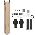 Kit de herrajes para puerta corredera plegable de 122 cm, rieles de acero para puerta de granero para 2 puertas