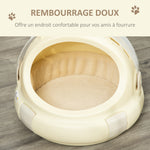 Caisse de transport niche pour chat maison pour chat portable panier lavable coussin amovible beige