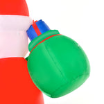 Père Noël Gonflable LED 2,4H m avec hotte Polyester imperméable Rouge