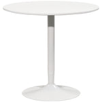 Tavolo da pranzo rotondo per 2 persone, tavolo da cucina in stile moderno con base in acciaio, Ø 80 x 75 cm, bianco