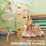 5 en 1 Triangle arche d'escalade enfants avec rampe d'escalade réversible toboggan bascule multicolore