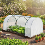 Serre de jardin mini serre serre à tomates 2 x 1 x 0,8 m porte zippée bâche PE acier blanc