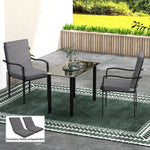 Set van 2 buitenkussens voor stoel met rugleuning, met bevestigingsbanden, 8 cm vulling, 112L x 51B cm, donkergrijs