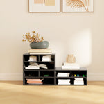 Organizador de escritorio aspecto negro con 3 compartimentos para suministros y soporte de impresora 47 x 40 x 22,5 cm