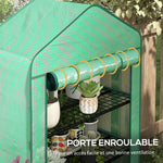 Serre de Jardin Balcon étagère Serre 4 Niveaux 90L x 49l x 160H cm Acier galvanisé bâche Amovible PE Haute densité Vert