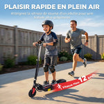 Folding electric scooter for children 7+ years old, 120W Max speed 12km/h, 75x36x82-93 cm Black