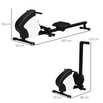 Rameur d'appartement pliable - .fr x FFHandball - 8 niveaux de résistance magnétique, écran LCD - acier noir blanc