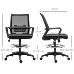 Lot de b2 fauteuils de bureau chaise de bureau assise haute réglable dim. 64L x 59l x 104-124H cm