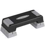 Stepper Fitness Aerobica 3 Livelli, Altezza Regolabile 12/17,5/22,5 cm, Superficie Antiscivolo, Carico 250 kg, Grigio