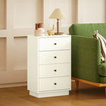 Commode 4 tiroirs moderne, meuble de rangement pour chambre à coucher, salon, entrée, 47 x 29 x 75 cm, crème