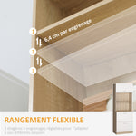 Buffet de cuisine armoire de cuisine multi-rangements 2 tiroirs 1 placard + grand plateau 60 x 38 x 168 cm MDF blanc